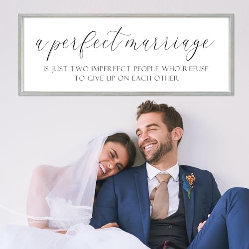 SRSZHIYUE A Perfect Marriage Wedding Decor Sign, White, 40"×15" - Image 4