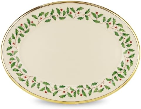 Lenox Holiday Oval 13-Inch Porcelain Christmas Serving Platter by Lenox