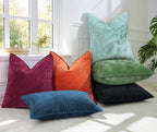 decorUhome Chenille Rhododendron Throw Pillow Covers 26x26 Set of 2 - Image 5