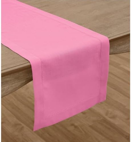 Solino Home 100% Pure Linen Table Runner Flamingo Pink, 14 x 144 in - Image 2