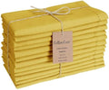 Hemstitch Cloth Dinner Napkins Cotton Set of 12 - Soft Durable Washable - Ideal for Farmhouse Parties Wedding Christmas Easter - Perfect Everyday Use Table Cloth Napkins 18x18 Yellow by CottonCove