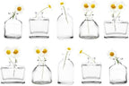 CHIVE ‘Loft’ Small Mini Flower Vases - Clear Glass Bud Vases, Set of 10 - Cute Vintage Rustic Centerpieces for Wedding, Events & Home - Premium Quality, Designed to Last by Chive