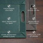 2-in-1 Serving Tray & Placemat | Faux Leather & Reversible - Image 5