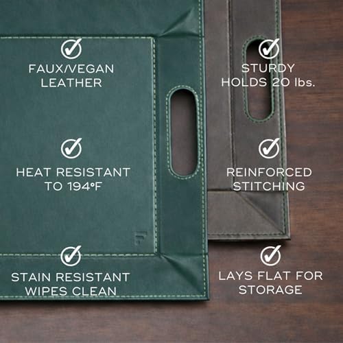 2-in-1 Serving Tray & Placemat | Faux Leather & Reversible - Image 5