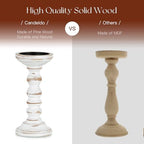 Candeldo Wood Candle Holders for Pillar, White Farmhouse Fireplace Decor - Image 4