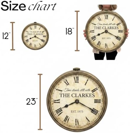 Personalized Family Name Wall Clock, Custom Antique Pocket Watch Clock, Vintage Style Working Clock, Rustic Family Wall Decor, Anniversary, Wedding & Housewarming Gift - Image 5