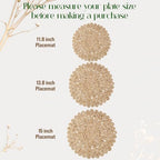 13.8" Set of 6 Corn Husk Woven Round Placemats by DaiVuCrafts - Image 5