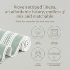 Over&Back 18x90 Woven Striped Table Runner - Washable Table Runners for a Custom Home Decor Tablescape - Coffee Table, Dinner Table, Living Room - Green - Image 2