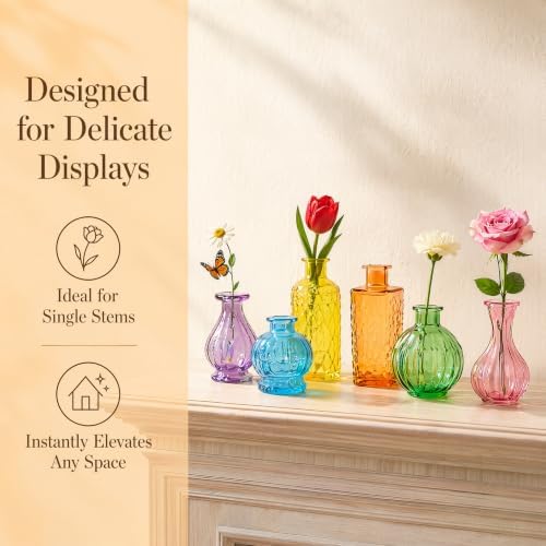42 Pcs Colorful Glass Bud Vase Small Vintage Vases for Centerpieces - Image 6