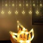 Diwali Decorations Items, Diwali Lights, 12 Warm White Diya Curtain Decoration Lights, Happy Diwali Decorations for Indoor Outdoor, Diyas for Decor (Diwali String Lights 1) by Lanpul