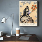 Elegant Chinese Zodiac Wall Art - Lunar Year of the Monkey Poster with Purple Hydrangeas and Orange Rhododendrons for Home Aesthetics and Room Decor 24X36 in Unframed - Image 6