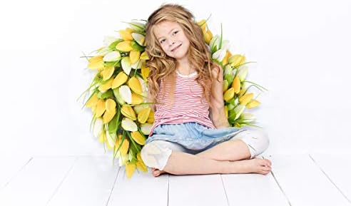 BOMAROLAN Tulip Wreath 20 Inch for Front Door Summer Fall Large Wreaths Springtime All Year Around for Outdoor Door Indoor Wall Or Window Décor Festival Decoration - Image 5