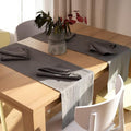 Linen Table Runner 90 inches Long - 100% Pure Linen Flax - Stonewashed European Linen Table Runner (Ash Grey, 14 x 90 Inch) - for Dining, Fall, Autumn, Thanksgiving by HOUSEOFFLAX
