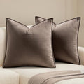 MIULEE Decorative Dark Coffee Velvet Euro Sham Throw Pillow Covers 28x28 in by MIULEE