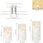 kakoya Flameless LED Candles with Timer 12 Pc Flickering Flameless Candles for Romantic Ambiance and Home Decoration Stable Acrylic Shell,with Embedded Star String，Battery Operated Candles(White) - Image 5