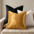 MIULEE Decorative Dark Gold Velvet Euro Sham Throw Pillow Covers 26x26 Inch - Image 2