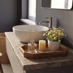 Wood Rustic Decorative Tray with Braided Farmhouse Wooden Serving Tray - Image 7