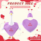 Valentine's Day Goose Outfit for 23" Porch Goose Holiday Purple Heart Cloths Costume Valentines Party Outdoor Garden Patio Yard Lawn Art Decoration(Be Mine) - Image 3