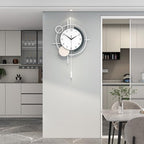 Large Decorative Wall Clock Silent Battery Operated with Pendulum - Image 3