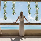 6Pcs 35Ft Eucalyptus Garland with Flowers, Faux Greenery Garland Vines, Artificial Flower Garlands for Wedding Table Backdrop Arch Wall Party Ceremony Decorations - Image 4