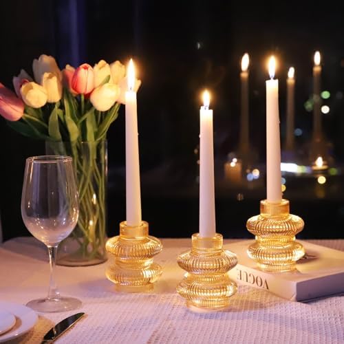 VOHO 12pcs Gold Candlestick Holders for Fall Thanksgiving Christmas Decor - Image 4