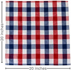 Red White and Blue Cloth Napkins - Reusable Patriotic Cloth Napkins - 100% Cotton 4th of July Napkins, 12-Pack, 20"x20", Patriotic Decor Napkins for Summer BBQs (Red, Blue & White) - Image 2