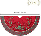 Valery Madelyn 36" Red Green Gold Christmas Tree Skirt for Tree Decorations - Image 6