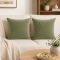 JoraLion Chenille Lumbar Pillow Covers 20x20 inch Olive Sage Green by JoraLion