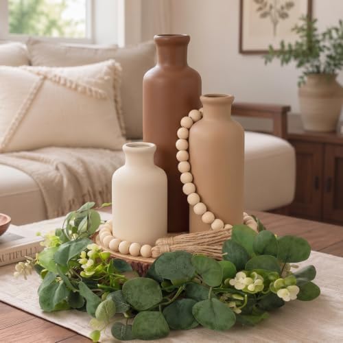 6 Pcs Rustic Farmhouse Coffee Table Decor Set for Living Room, Neutral - Image 6