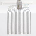 Solino Home 100% Linen Table Runner, 14 x 120 in, Grey and White Striped by SolinoHome