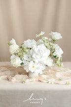 Ling's moment Fake Flowers Box, White & Cream Deluxe Combo - Image 2