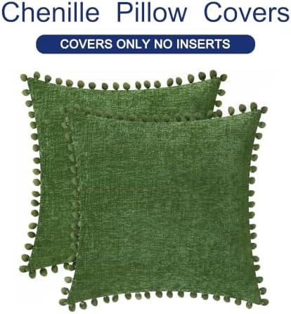 CaliTime Decorative Couch Throw Pillow Covers 22 X 22 Inches Forest Green - Image 6