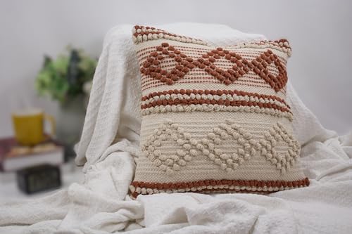TreeWool 100% Cotton Woven Throw Pillow Cover (Pack of 1, 18" x 18", Kaavi) - Image 6