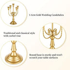 Romadedi Gold 5 Arm 11.8" Candelabra Candle Holders, Set of 2 - Image 6