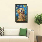Metal Sign Vintage Tin Sign Golden Retriever Starry Night Retriever Golden Friend in Night for Home Park and Seasonal Celebrations Waterproof Aluminum 12×16 Inches with Metal Frame - Image 2