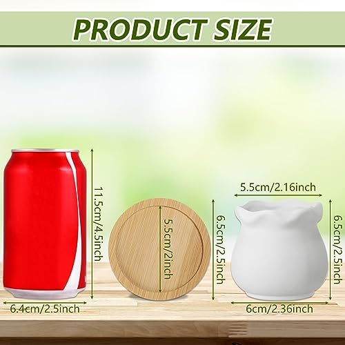 Remerry 12 Pcs 2.5 Inch Mini DIY Ceramic Succulent Pots with Bamboo Tray - Image 3