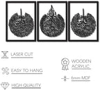 iwa concept Ayatul Kursi, Surah Al Falaq and Surah Al Nas Wooden Acrylic Set Islamic Wall Decor, Home Decorations Gift for Muslims in Ramadan (12 x 16 inches | 30 x 40 cm, Gold on Black) - Image 7