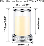 2pcs Hurricane Candle Holder, Pillar Candle Holders with Clear Glass Sleeve - Image 2