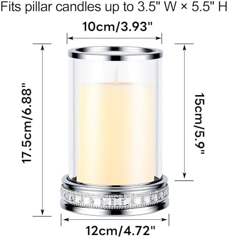 2pcs Hurricane Candle Holder, Pillar Candle Holders with Clear Glass Sleeve - Image 2