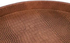 HofferRuffer Large Round Serving Tray 24'', Elegant Faux Leather Circle Ottoman Table Tray, Serve Tea Coffee Breakfast in Bedroom Living Room Kitchen (Antique Brown, 24'') - Image 7