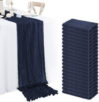 20 Pack Navy Blue Cheesecloth Table Runner 120 Inch 10FT Rustic Boho Gauze Cheese Cloth Table Runner for Wedding Party Baby Shower Thanksgiving Christmas Decoration by Lumaycens
