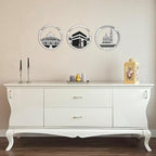 iwa concept Set of Masjid Al Aqsa, Masjid Al-Haram & Masjid An-Nabawi Islamic Wall Art | Wooden Acrylic Kaaba Wall Decor | Ramadan Decoration | Muslim Gift | (Small, Silver) - Image 3