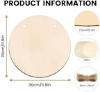 20 Pack Wood Circles for Crafts 12 inch Blank Round Door Signs - Image 7