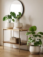 LE TAUCI Ceramic Plant Pots, 10 + 12 Inch, Set of 2, Reactive Glaze Beige - Image 5
