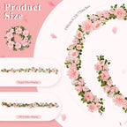 Findosom Total 12.4Ft Artificial Flowers Garlands for Decoration, Pink - Image 5