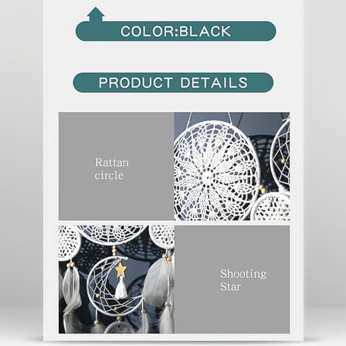 Set of 5 Boho Bedroom Dream Catchers for Adults Wall Bohemian Decor - Image 6