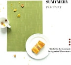 Placemats Set of 12 Vinyl/Plastic Woven Place Mats for Kitchen Table Indoor/Outdoor Washable Placemat Wipeable Dining Table Mats (Oliver Green,12) - Image 4