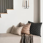 Foindtower Decorative Striped Boucle Throw Pillow Covers 22x22 Inch Black - Image 6