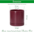 D'vine Dev 10 Inch Ceramic Planter Pot, Cordovan, 94-O-E-4 - Image 3
