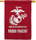 Proud Marine Parent House Flag - Armed Forces Corps USMC Semper Fi United State American Military Veteran Retire Official - Decoration Banner Small Garden Yard Gift Double-Sided Made in USA 28 X 40 by Unknown